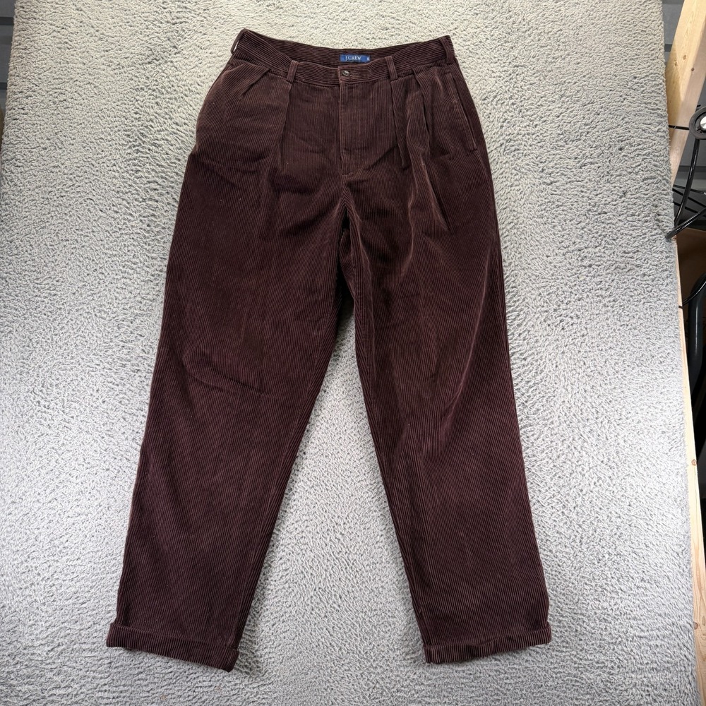 Vintage J.Crew Pant Men's 33x32 Brown Corduroy Chino Straight‎ Business Preppy